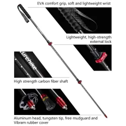 Bâtons de randonnée en carbone NATUREHIKE ST10 - Ultralégers et extensibles